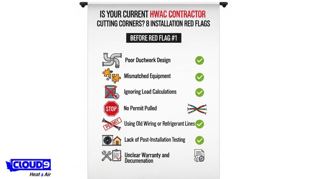 All 8 red flags listed with icons